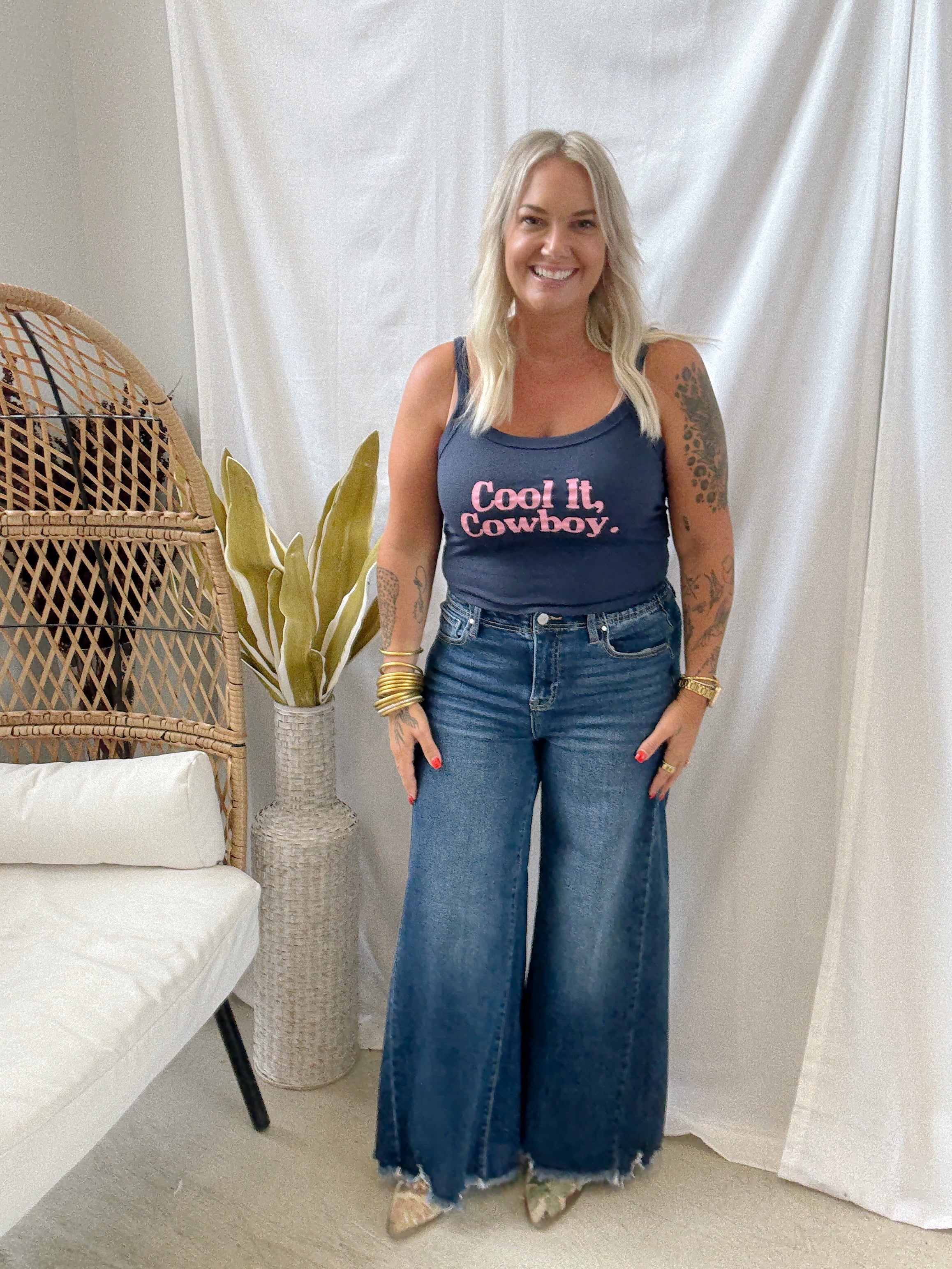 Navy Cool It Cowboy Tank