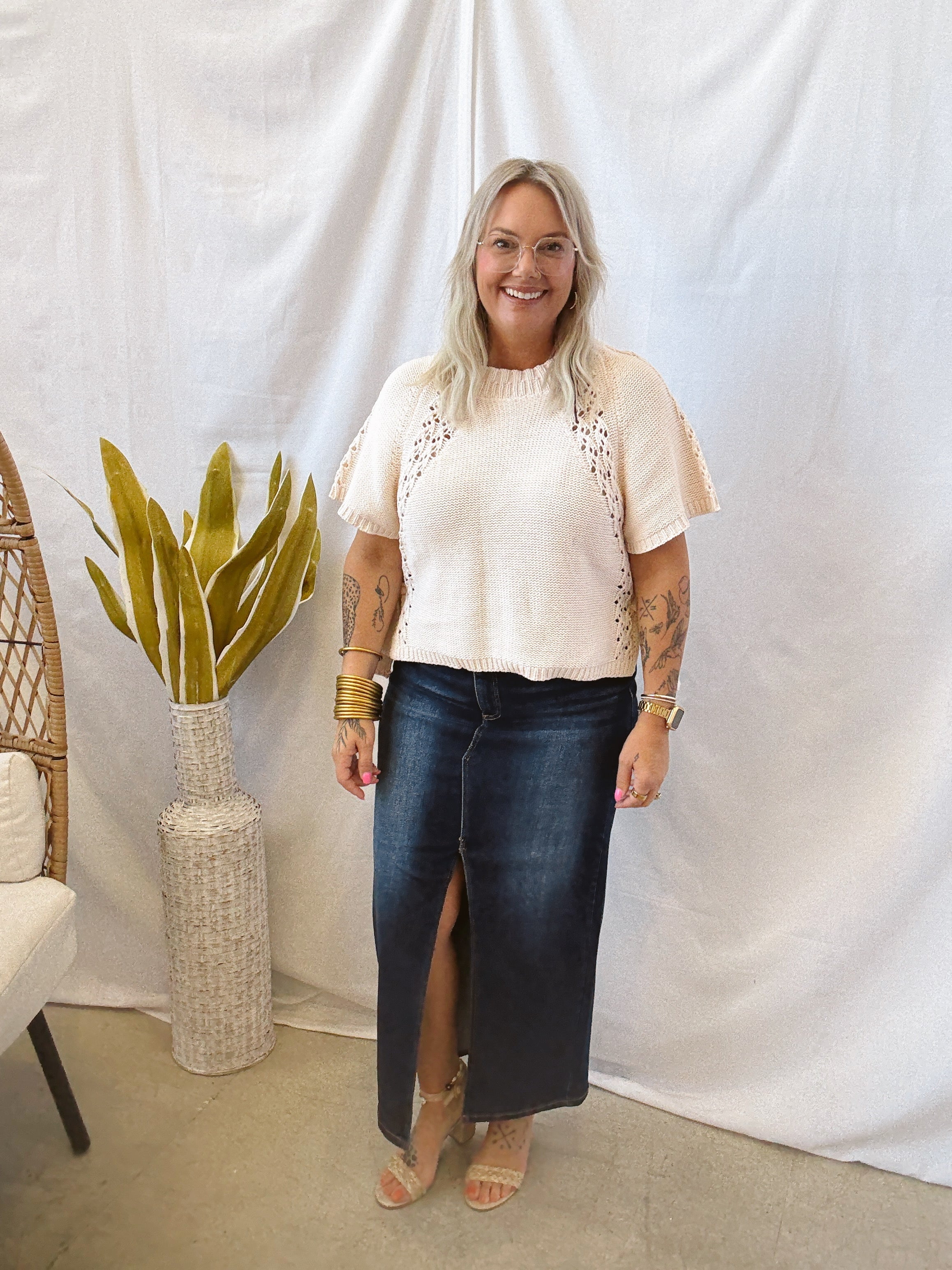 Risen Dark Wash Skirt