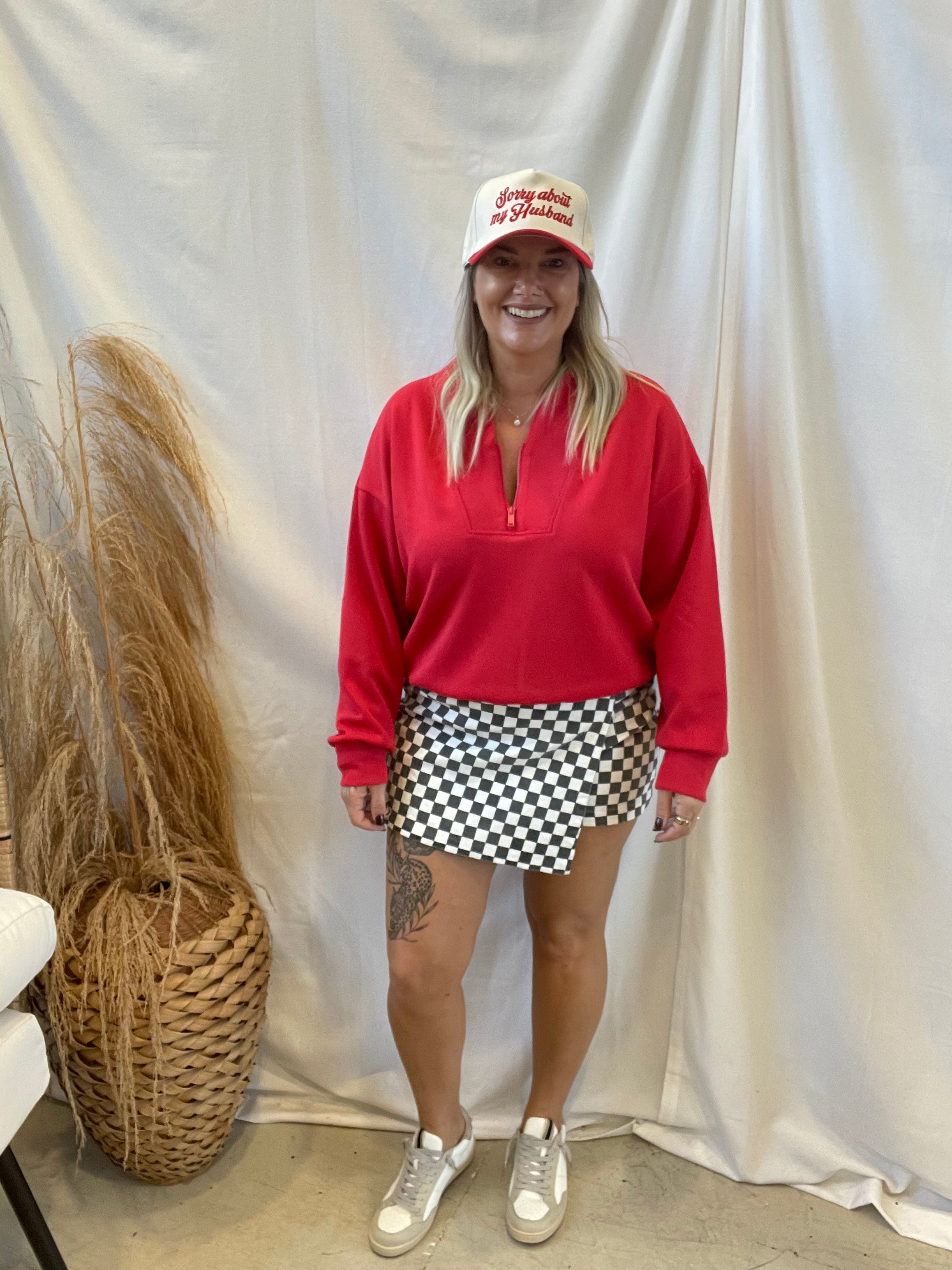 Black and White Check Skort