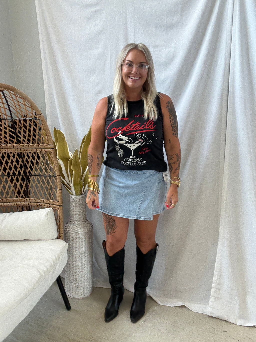 Risen Light Wash Skort