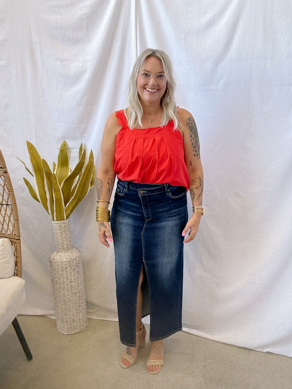 Risen Dark Wash Skirt